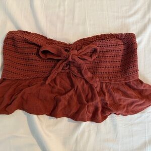 American Eagle Terracotta Smocked Top